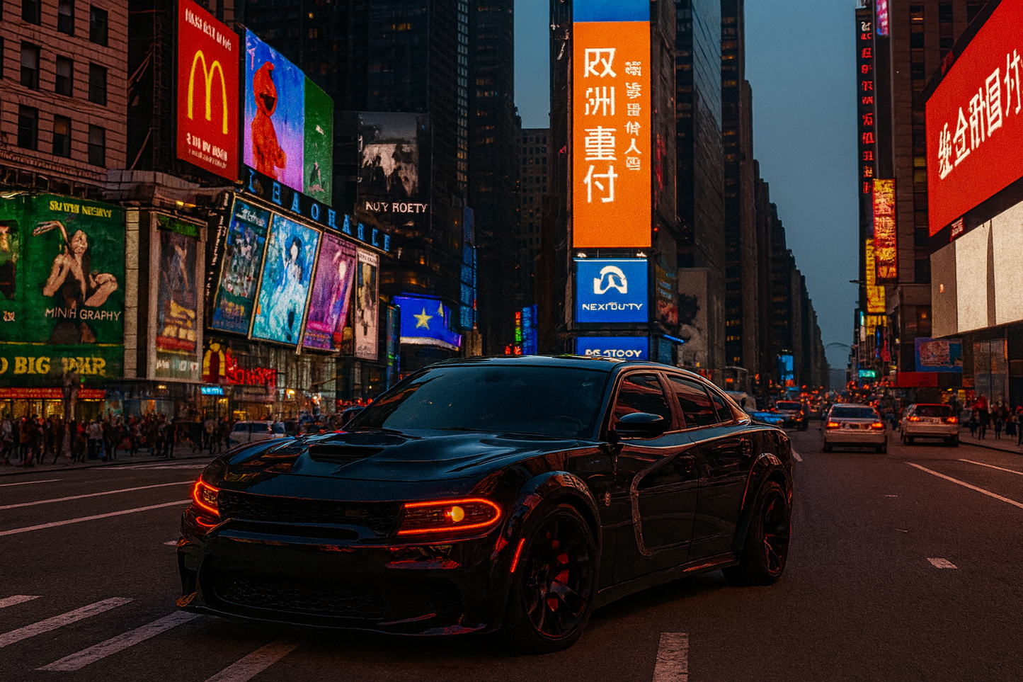 Dodge Charger Hellcat sits